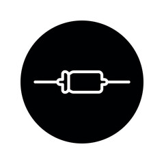 Capasitor bipolar black line icon.