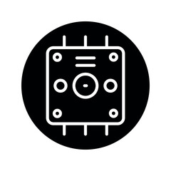 Capasitor variable black line icon.