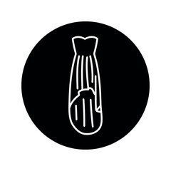 Dress-mullet black line icon.