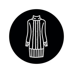 Winter dress black line icon.