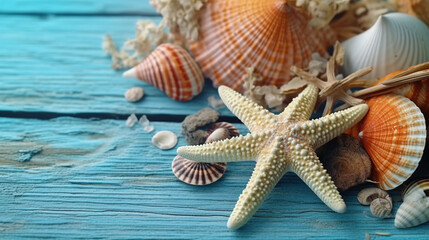 Fototapeta na wymiar starfish and seashells