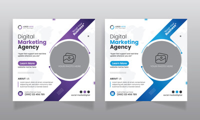 Digital marketing agency business promotion social media post template