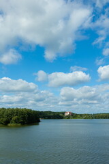 Fototapeta premium Landscape, view of the lake and the shore. Background for design