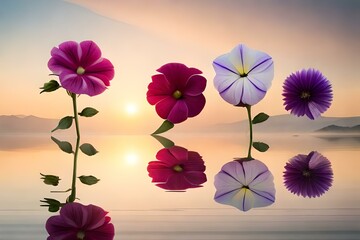flowers on the sky background