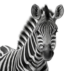 Fototapeta na wymiar zebra looking isolated on white