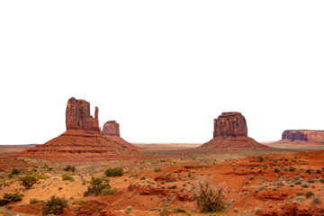 Monument Valley Tribal Park isolated on transparent background, United States America. PNG
