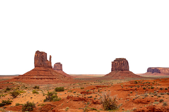 Monument Valley Tribal Park isolated on transparent background, United States America. PNG