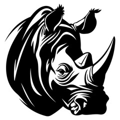 Das Nashorn in Schwarzweis 