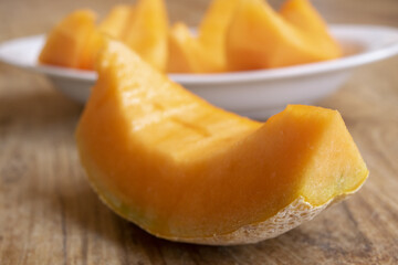slice of ripe cantaloupe