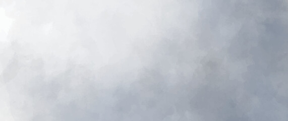 Grey blue sky with clouds. Hand drawn vector sky for background. Dramatic landscape. Heaven. Abstract template for cards, flyer, poster, cover. Brush strokes watercolour texture.