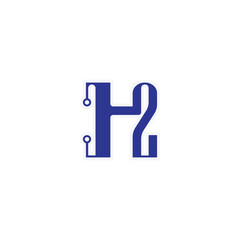 letter H2 logo vector file eps