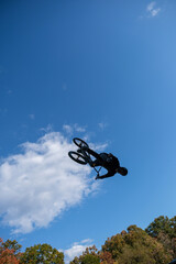 bmx bike jump in the sky