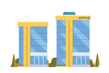Vector element of office buildings for city illustration flat design style.