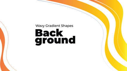 Wavy gradient shapes background, Orange Shade, suitable for website Banner, Vector Shapes, curvy gradient stripes, minimal shapes design, plain background theme