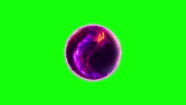 Plasma sphere on green background