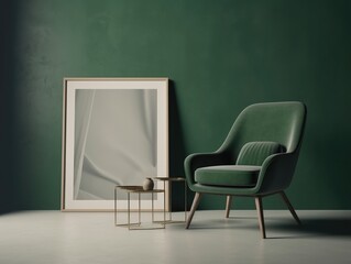 Yellow Japanese style living room with wooden decoration. Generative AI