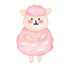 Pastel sheep lamp cartoon