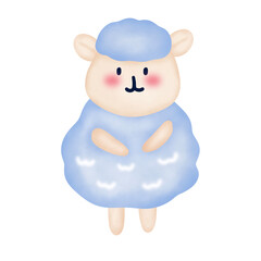 Pastel sheep lamp cartoon