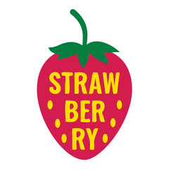 Strawberry. Fresh summer berry. Vector template for typography poster, banner, sticker, shirt, etc