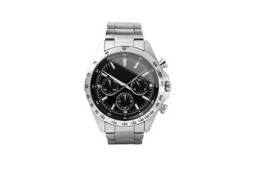 Luxury watch isolated on white background. With clipping path for artwork or design. Black.PNG