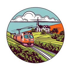 illustration of a cartoon train
