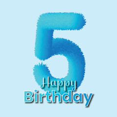 Birthday Wish by age number for kids Vector Tmeplate