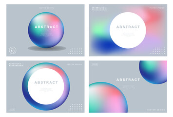 Set of creative covers or posters concept in modern minimal style for corporate identity, branding, social media advertising, promo. Minimalist cover design template with dynamic fluid gradient.