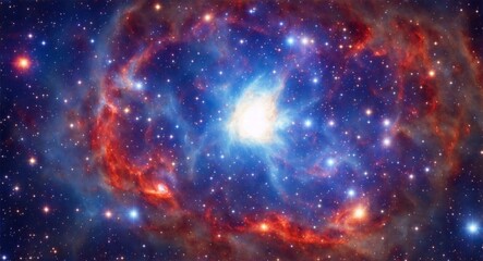 A star-filled sky, illuminated by a brilliant supernova in the center of the galaxy, generative ai