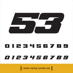 CLEAN AND BOLD RACING NUMBER SET FOR MOTORSPORTS