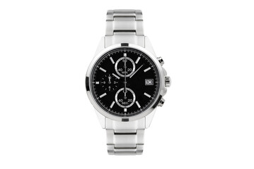 Luxury watch isolated on white background. With clipping path for artwork or design. black.PNG - obrazy, fototapety, plakaty