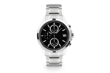 Luxury watch isolated on white background. With clipping path for artwork or design. black