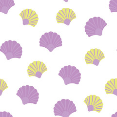 Background with seashells for decoration.
