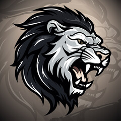 Black Lion: Contemporary Gaming Mascot Logo for Esport Team with Vector Illustration
