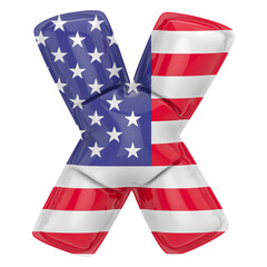 Obraz premium Balloon X Font Flag USA 3D Render