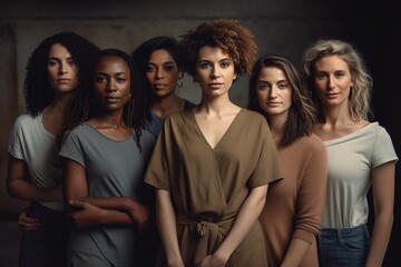 Fototapeta premium Group of multiracial woman standing together Generative AI