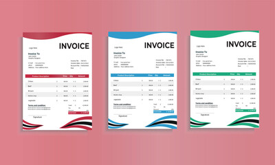 Invoices templates. Price receipt, payment agreement, and invoice bill template. Business sales pricing invoices, accounting, or bill receipts. Invoice document page isolated vector