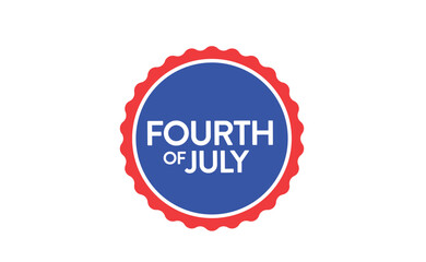 Fourth of July badge. USA Independence day emblem. July 4th celebration sticker.