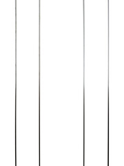 Two railway rails isolated on transparent background, top view.