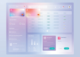 Infographic dashboard. UI design with graphs, charts and diagrams. Web interface template for business presentation.	