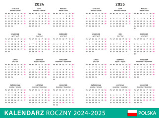Kalendarz skrócony roczny 2025