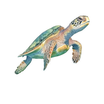Captivating Green Sea Turtle: A stunning PNG image capturing the grace and beauty of this marine creature. Perfect for nature enthusiasts and design projects. #GreenSeaTurtle #StockPhoto