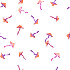 Magical fly agaric wallpaper. Fairytail mushrooms Seamless pattern.