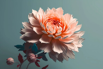 a pretty flower is set up on a light based background