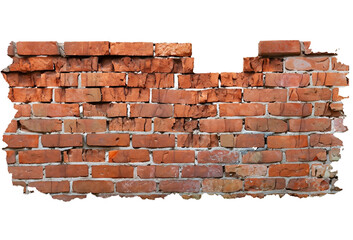 pile of brick wall ,isolated on transparent background, generative ai.