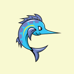 Blue Fish Cartoon Illustration