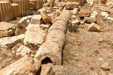 View of the ruins of the ancient Palmyra city built in the 1st to 2nd century. UNESCO World Heritage. Syria.