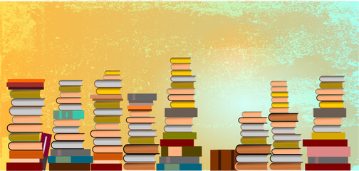 Bücherstapel - Wissen - Grunge Textur Hintergrund