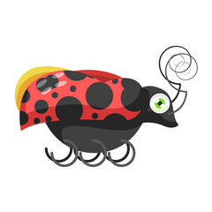 Abstract Flat Cartoon Animal Insect Ladybug Vector Design Style Elements Fauna Wildlife