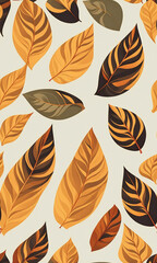 Autumn leaves pattern created with generative AI