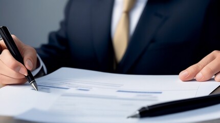 businessman signing a document
